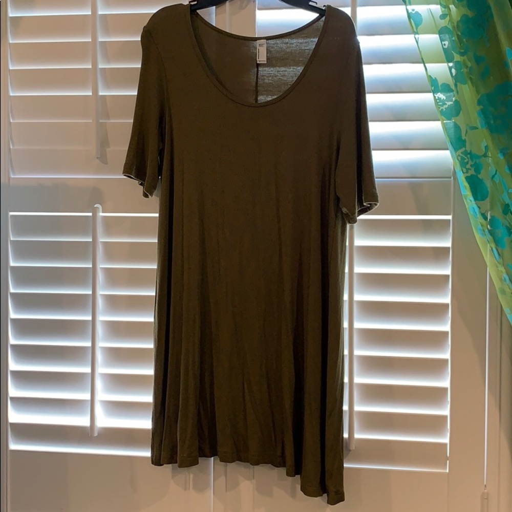 American Apparel Olive Green T-Shirt Dress